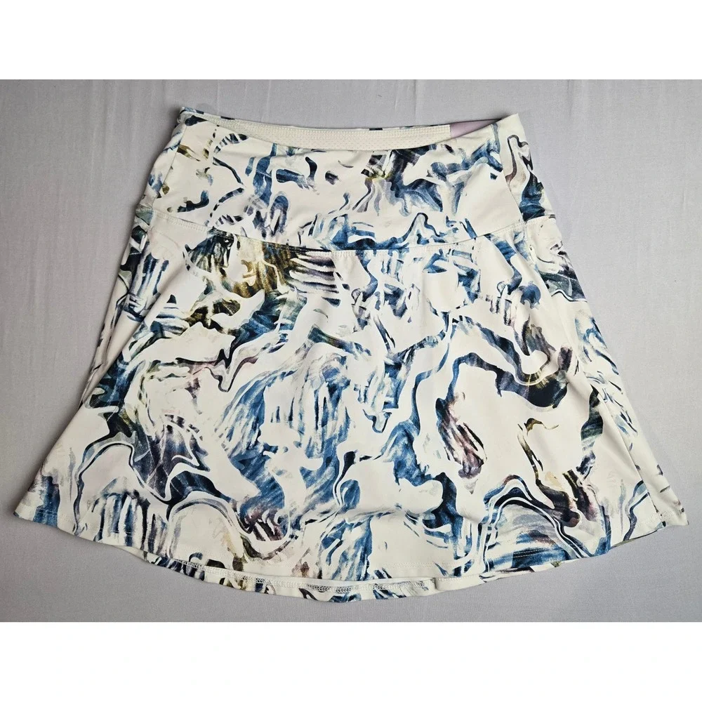 Calia Golf Eagle Skort Womens Small Blue White Marble Abstract Print 15 Inch NWT